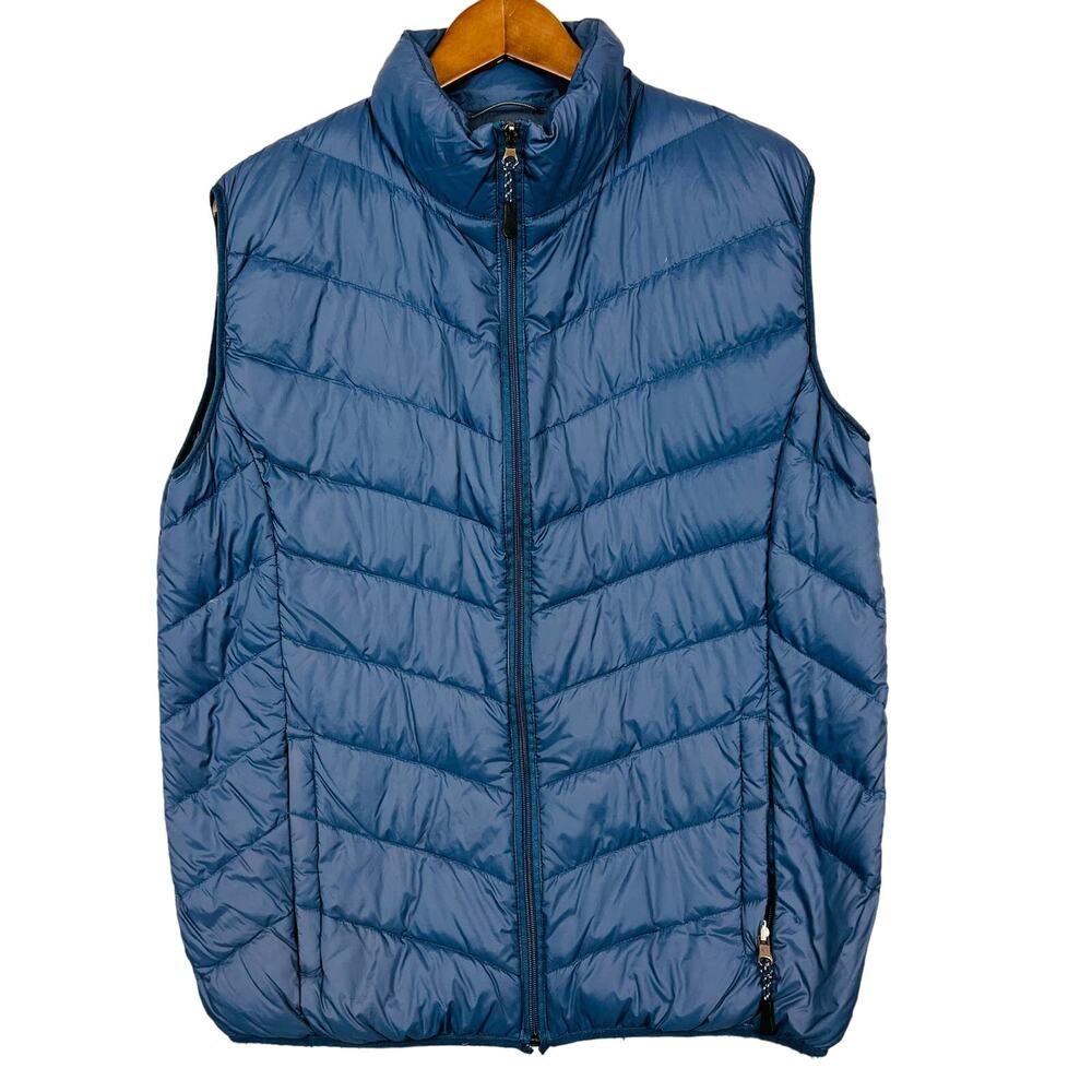 Saks Fifth Avenue Duck Down Full Zip Puffer Vest Blue - XL
